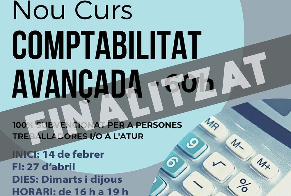 Nou Curs de Comptabilitat avançada – 60 h
