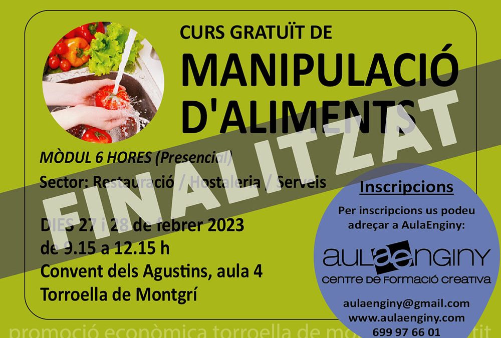 Ajuntament de Torroella de Montgrí: Curs gratuït de manipulació d’aliments