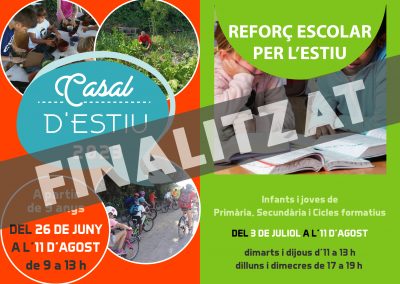 Casal i Reforç escolar ESTIU 2023