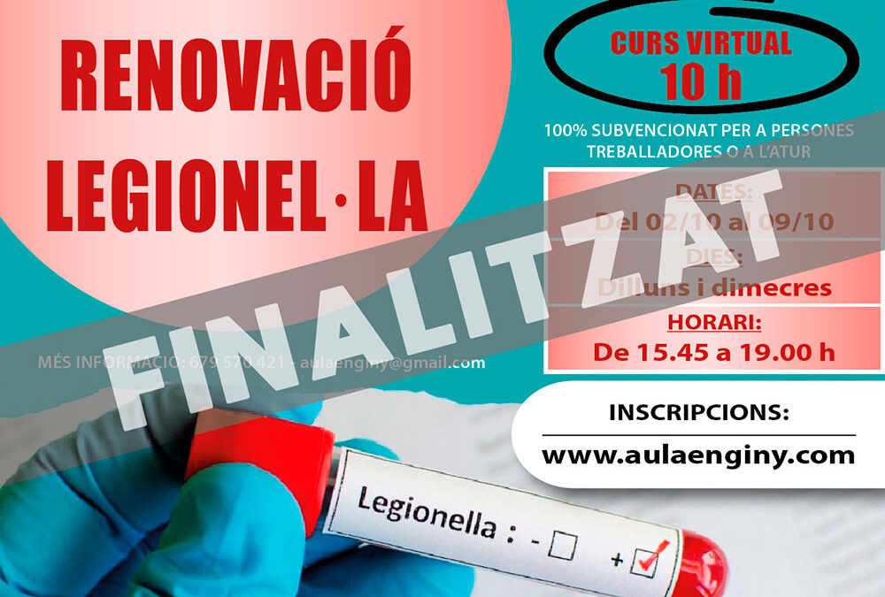 Curs virtual 10 h – RENOVACIÓ LEGIONEL·LA