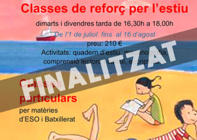Classes de reforç i classes particulars per l’estiu