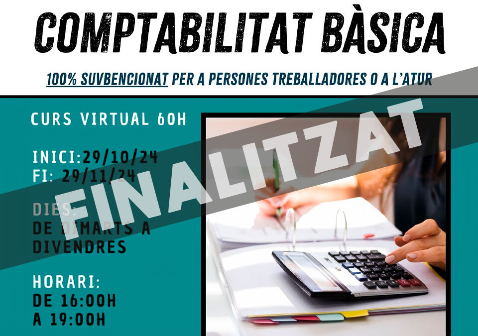 Octubre 2024 – COMPTABILITAT BÀSICA – Curs virtual de 60 h