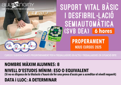 Nou curs de Suport vital bàsic i desfibril·lació semiautomàtica (SVB DEA)