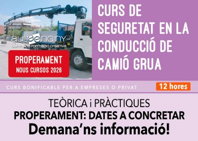 Properament: Curs de SEGURETAT EN LA CONDUCCIÓ DE CAMIÓ GRUA