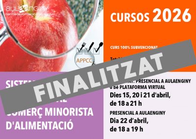 Curs de Sistemes APPCC bàsics per al comerç minorista d’alimentació