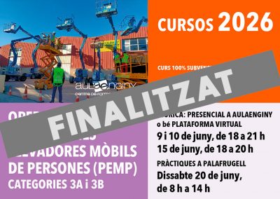 Curs d’Operacions amb plataformes elevadores mòbils de persones (PEMP). Categories 3A i 3B