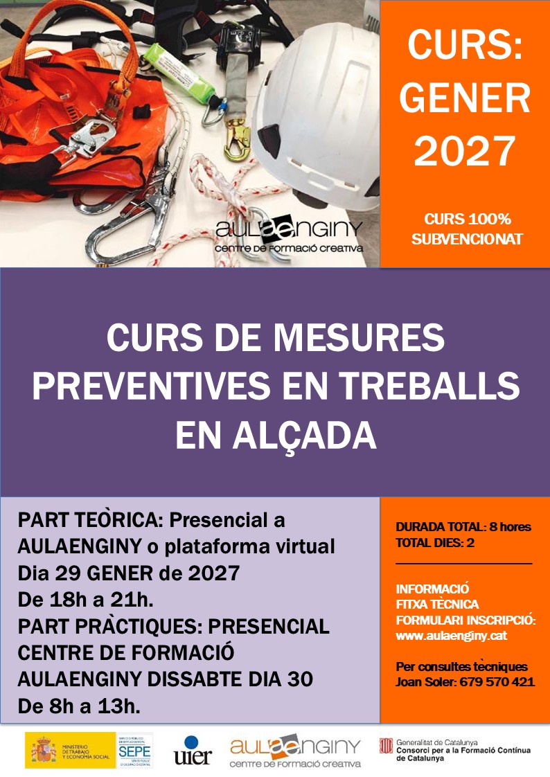 TREBALLS EN ALÇADA CARTELL A4 GENER 2027