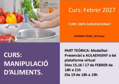 Curs de Manipulació d’aliments